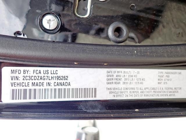 Photo 10 from auction – 2020 DODGE CHALLENGER with VIN 2C3CDZAG7LH195262
