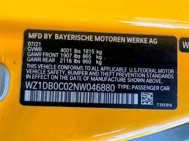 Photo 10 from auction – 2022 TOYOTA SUPRA BASE with VIN WZ1DB0C02NW046880