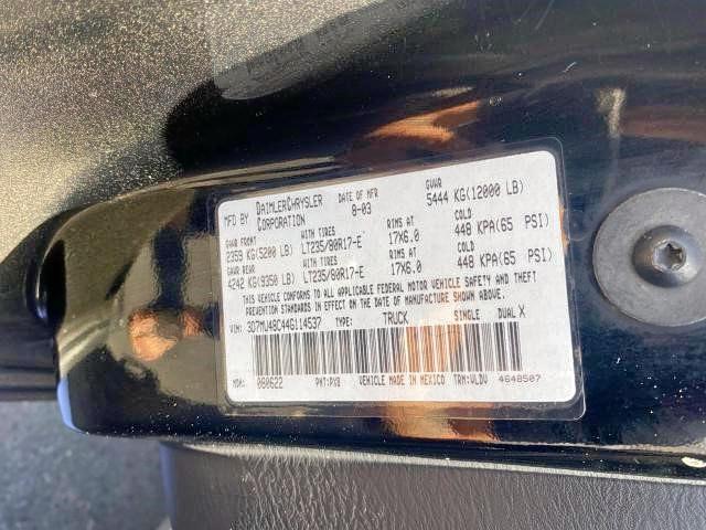 Photo 10 from auction – 2004 DODGE RAM 3500 S with VIN 3D7MU48C44G114537