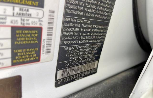 Photo 10 from auction – 2015 LAND ROVER RANGE ROVE with VIN SALWR2VF4FA606339