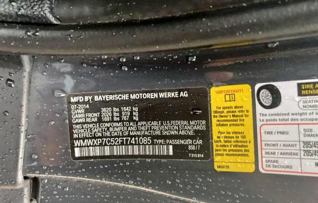 Photo 10 from auction – 2015 MINI COOPER S with VIN WMWXP7C52FT741085
