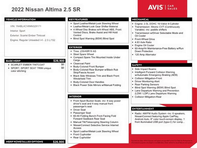 Photo 10 from auction – 2022 NISSAN ALTIMA SR with VIN 1N4BL4CV6NN329171