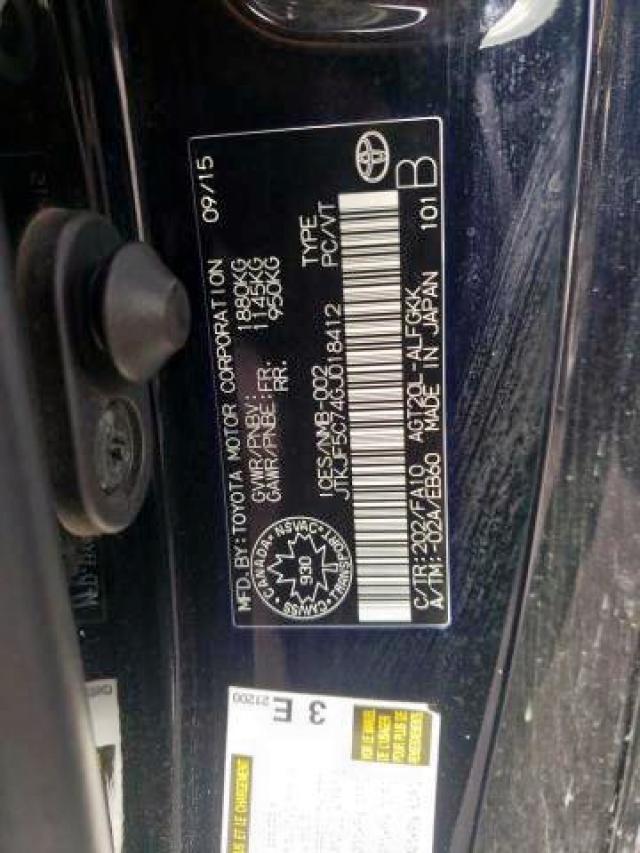 Photo 9 from auction – 2016 TOYOTA SCION TC with VIN JTKJF5C74GJ018412