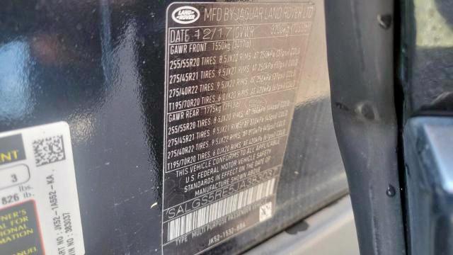 Photo 10 from auction – 2018 LAND ROVER RANGE ROVE with VIN SALGS5RE5JA383037
