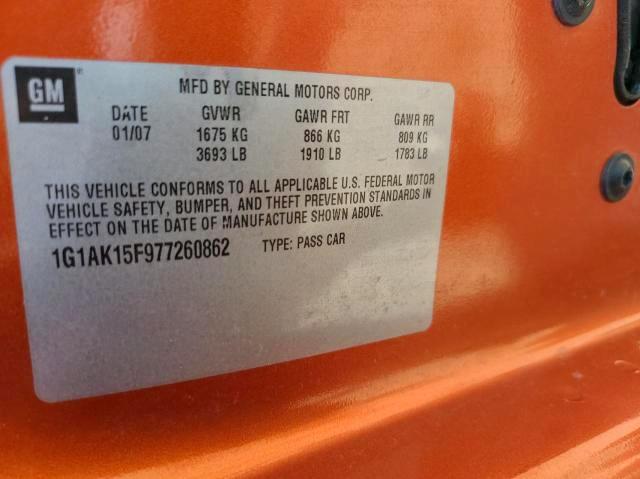 Photo 10 from auction – 2007 CHEVROLET COBALT LS with VIN 1G1AK15F977260862