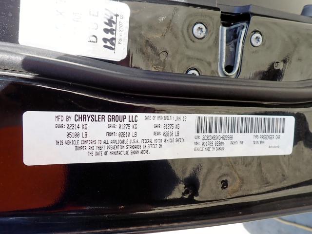 Photo 10 from auction – 2013 DODGE CHARGER SE with VIN 2C3CDXBGXDH622888