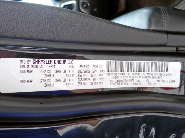 Photo 10 from auction – 2014 DODGE DURANGO SX with VIN 1C4RDHAG0EC974928