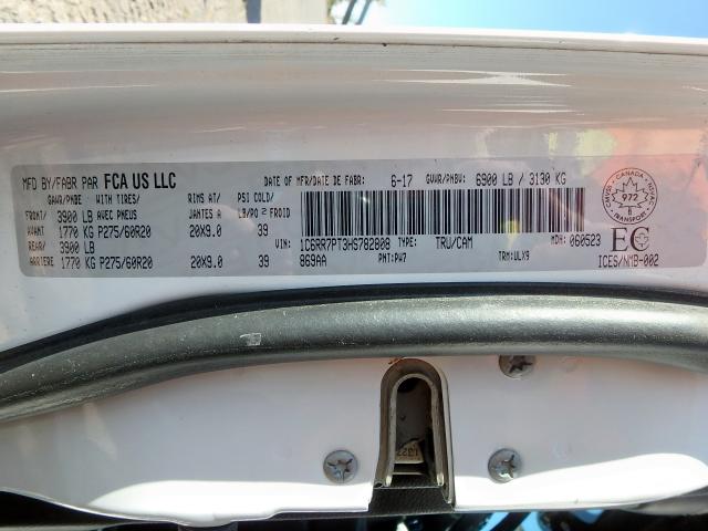 Photo 10 from auction – 2017 RAM 1500 with VIN 1C6RR7PT3HS782808