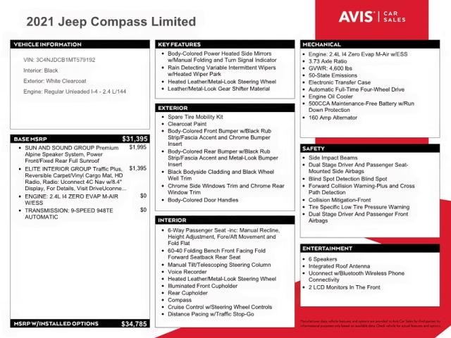 Photo 10 from auction – 2021 JEEP COMPASS LI with VIN 3C4NJDCB1MT579192