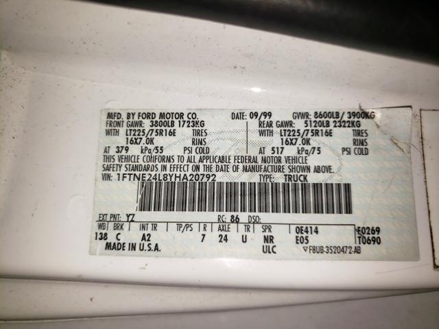 Photo 10 from auction – 2000 FORD ECONOLINE with VIN 1FTNE24L8YHA20792