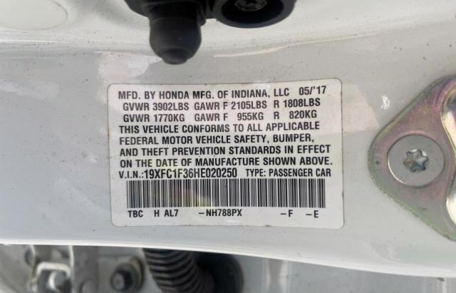 Photo 10 from auction – 2017 HONDA CIVIC EX with VIN 19XFC1F36HE020250