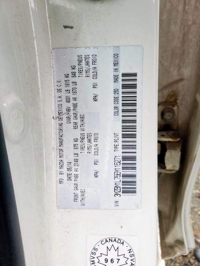 Photo 9 from auction – 2014 MAZDA 3 TOURING with VIN 3MZBM1L75EM115271