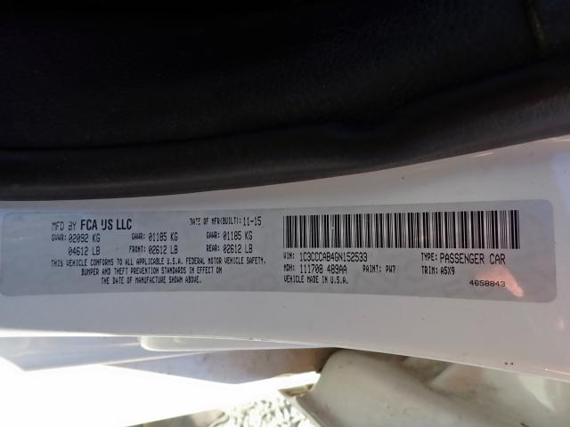 Photo 10 from auction – 2016 CHRYSLER 200 LIMITE with VIN 1C3CCCAB4GN152533