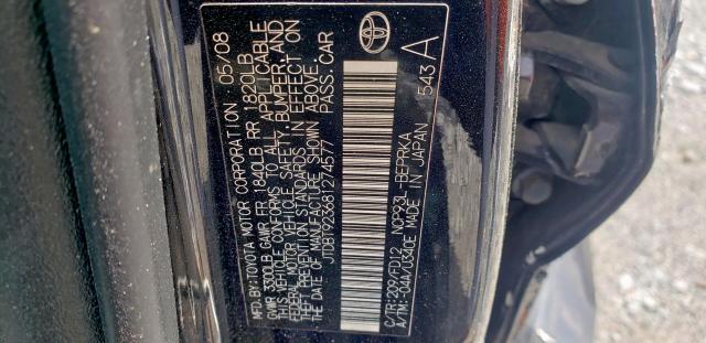 Photo 10 from auction – 2008 TOYOTA YARIS with VIN JTDBT923681274577