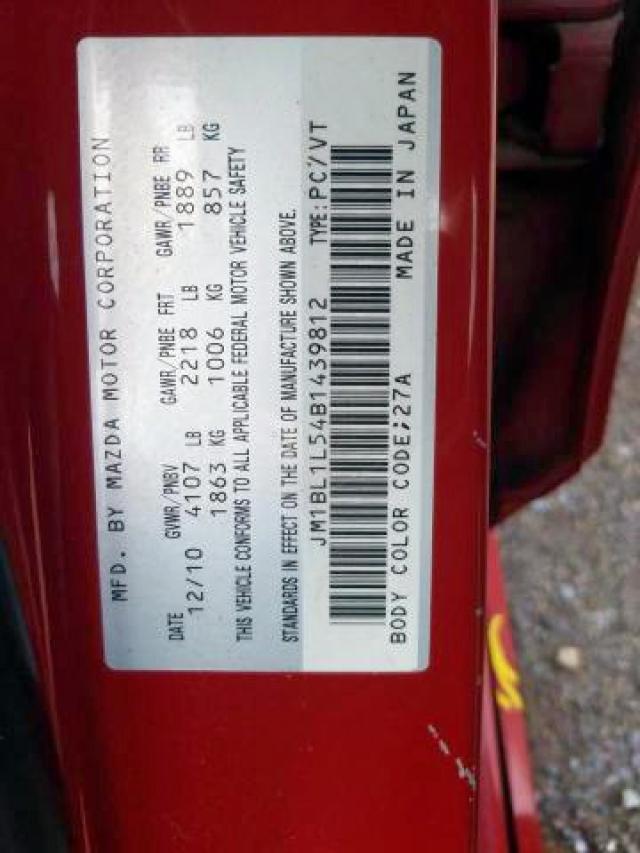Photo 9 from auction – 2011 MAZDA 3 S with VIN JM1BL1L54B1439812