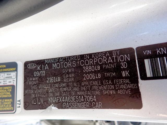Photo 10 from auction – 2014 KIA FORTE LX with VIN KNAFX4A63E5147064