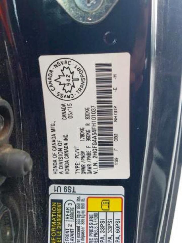 Photo 9 from auction – 2015 HONDA CIVIC SI with VIN 2HGFG4A54FH101037