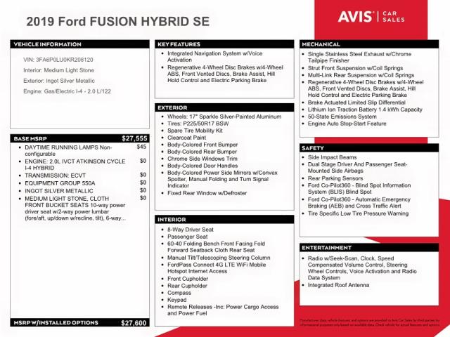 Photo 10 from auction – 2019 FORD FUSION SE with VIN 3FA6P0LU0KR208120