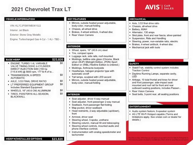 Photo 10 from auction – 2021 CHEVROLET TRAX 1LT with VIN KL7CJPSM1MB361022