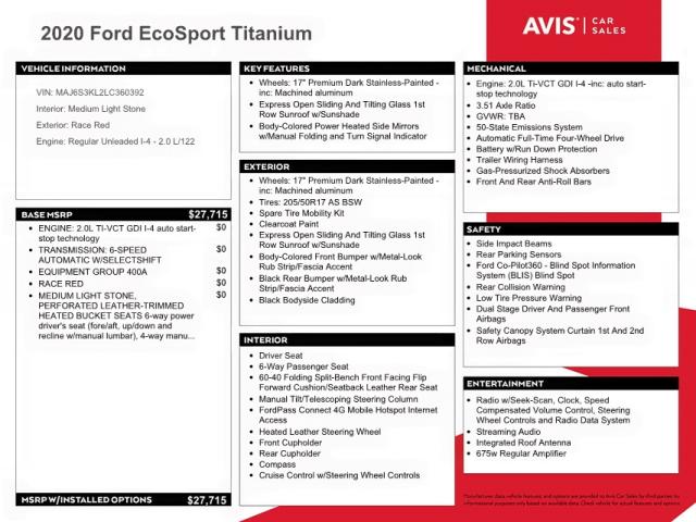 Photo 10 from auction – 2020 FORD ECOSPORT T with VIN MAJ6S3KL2LC360392