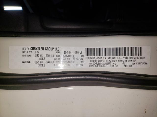Photo 10 from auction – 2012 JEEP GRAND CHER with VIN 1C4RJFAG4CC233272