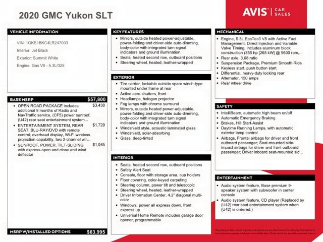 Photo 10 from auction – 2020 GMC YUKON SLT with VIN 1GKS1BKC4LR247003