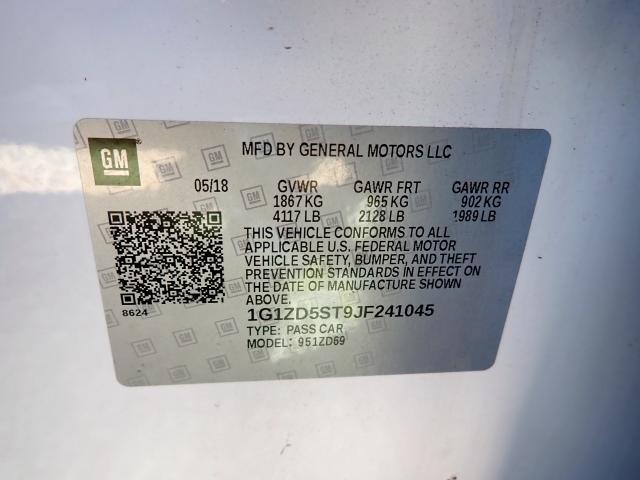 Photo 10 from auction – 2018 CHEVROLET MALIBU LT with VIN 1G1ZD5ST9JF241045