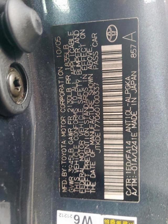 Photo 10 from auction – 2006 TOYOTA SCION TC with VIN JTKDE177060100337