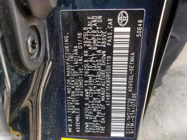 Photo 10 from auction – 2016 TOYOTA CAMRY LE with VIN 4T4BF1FK8GR550119