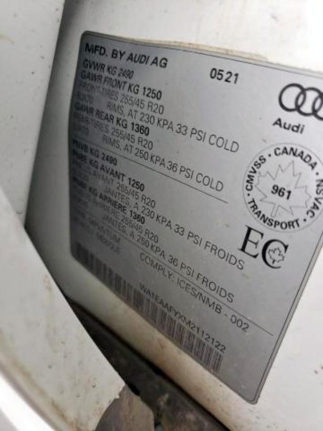 Photo 9 from auction – 2021 AUDI Q5 PROGRES with VIN WA1EAAFYXM2112122