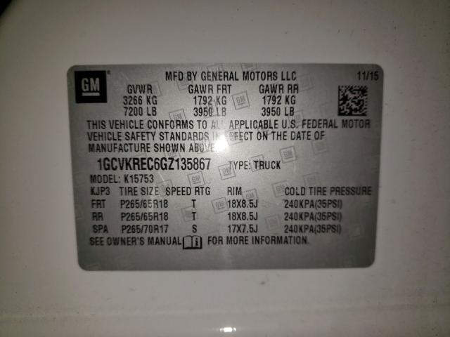 Photo 10 from auction – 2016 CHEVROLET SILVERADO with VIN 1GCVKREC6GZ135867