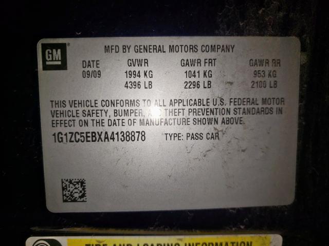 Photo 10 from auction – 2010 CHEVROLET MALIBU 1LT with VIN 1G1ZC5EBXA4138878