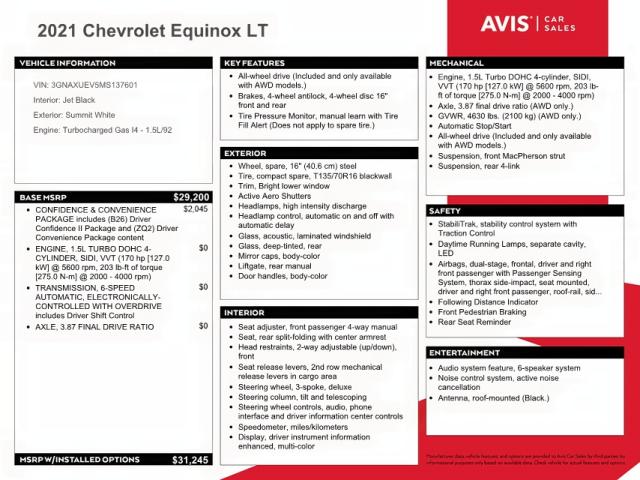 Photo 10 from auction – 2021 CHEVROLET EQUINOX LT with VIN 3GNAXUEV5MS137601