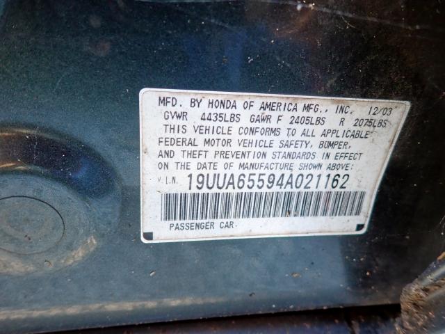 Photo 10 from auction – 2004 ACURA TL with VIN 19UUA65594A021162