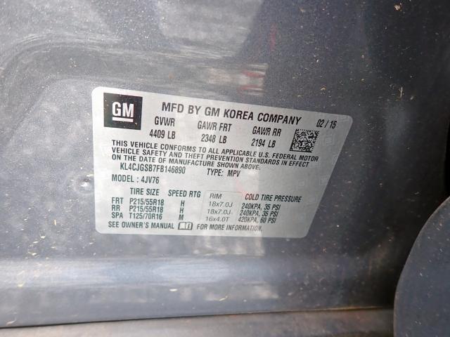 Photo 10 from auction – 2015 BUICK ENCORE with VIN KL4CJGSB7FB146890