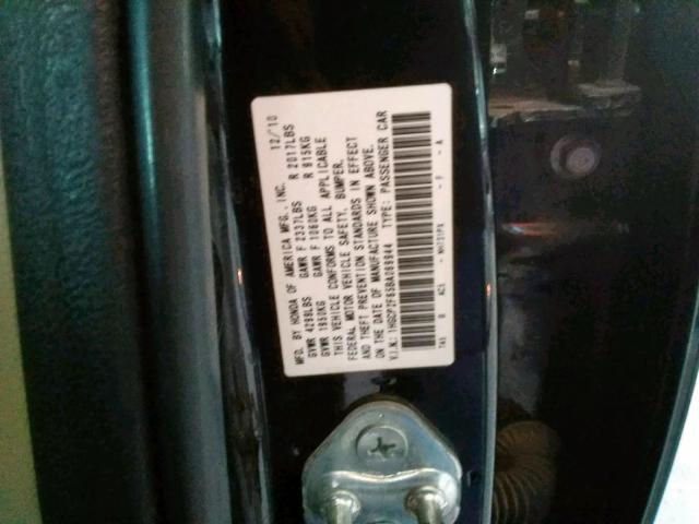 Photo 10 from auction – 2011 HONDA ACCORD SE with VIN 1HGCP2F65BA069944