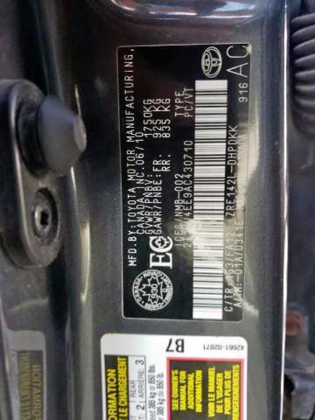 Photo 9 from auction – 2010 TOYOTA COROLLA MA with VIN 2T1KU4EE9AC430710