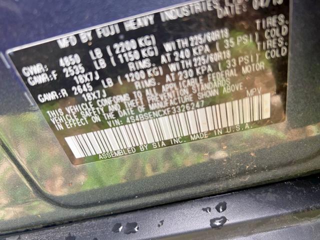 Photo 10 from auction – 2015 SUBARU OUTBACK 3. with VIN 4S4BSENCXF3326247
