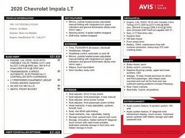 Photo 10 from auction – 2020 CHEVROLET IMPALA LT with VIN 1G11Z5S38LU103249