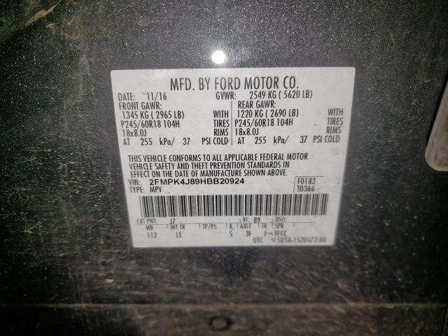 Photo 10 from auction – 2017 FORD EDGE SEL with VIN 2FMPK4J89HBB20924