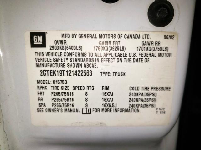 Photo 10 from auction – 2002 GMC NEW SIERRA with VIN 2GTEK19T121422563