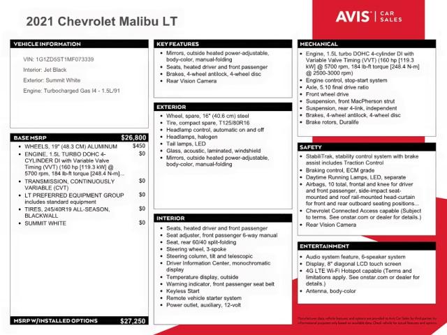 Photo 10 from auction – 2021 CHEVROLET MALIBU LT with VIN 1G1ZD5ST1MF073339