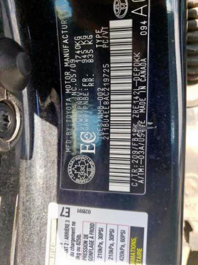 صورة رقم 9 من المزاد - 2010 TOYOTA COROLLA BA مع VIN 2T1BU4EE8AC219725