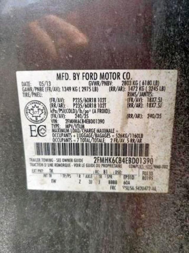Photo 9 from auction – 2014 FORD FLEX SEL with VIN 2FMHK6C84EBD01390