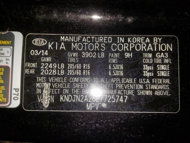 Photo 10 from auction – 2014 KIA SOUL with VIN KNDJN2A26E7725747