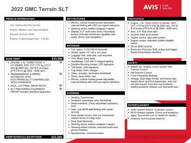 Photo 10 from auction – 2022 GMC TERRAIN SL with VIN 3GKALVEV7NL182789
