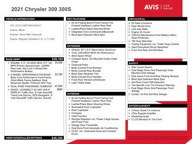 Photo 10 from auction – 2021 CHRYSLER 300 S with VIN 2C3CCABTXMH550247