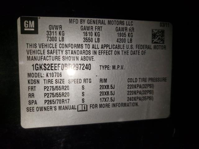 Photo 10 from auction – 2011 GMC YUKON DENA with VIN 1GKS2EEF0BR297240
