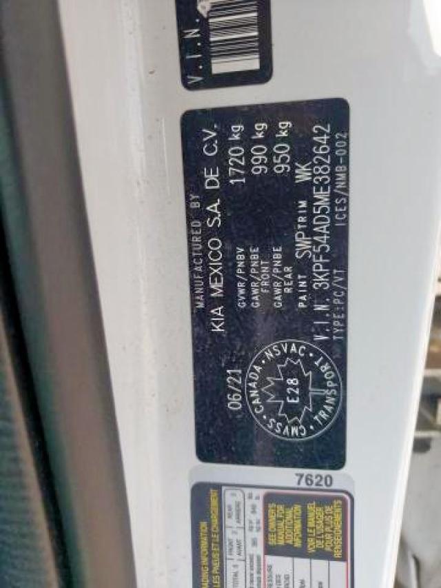 Photo 9 from auction – 2021 KIA FORTE EX with VIN 3KPF54AD5ME382642