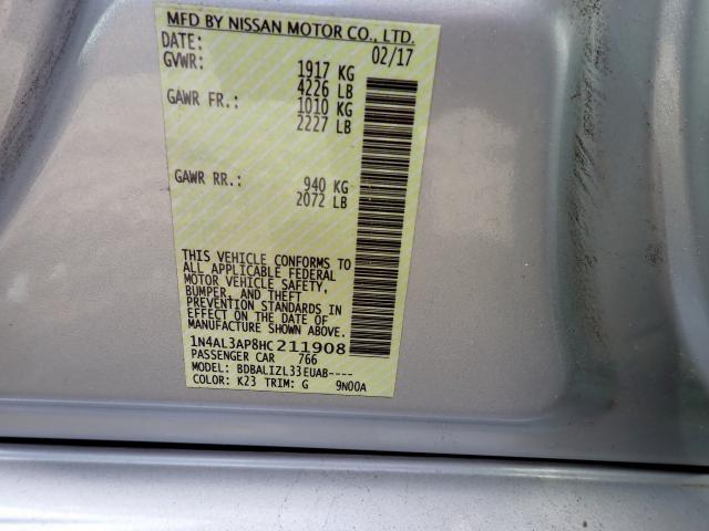 Photo 10 from auction – 2017 NISSAN ALTIMA 2.5 with VIN 1N4AL3AP8HC211908
